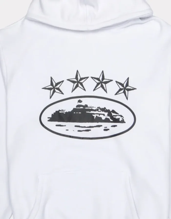 Corteiz 4Starz White Alcatraz Hoodie