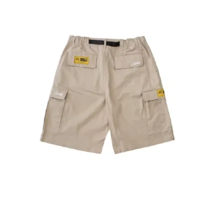 Corteiz Alcatraz Utility Cargo Shorts Beige
