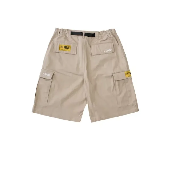 Corteiz Alcatraz Utility Cargo Shorts Beige