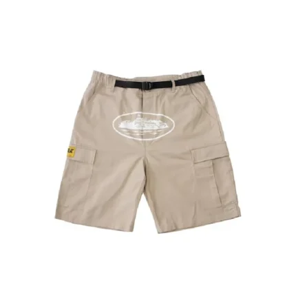 Corteiz Alcatraz Utility Cargo Shorts Beige
