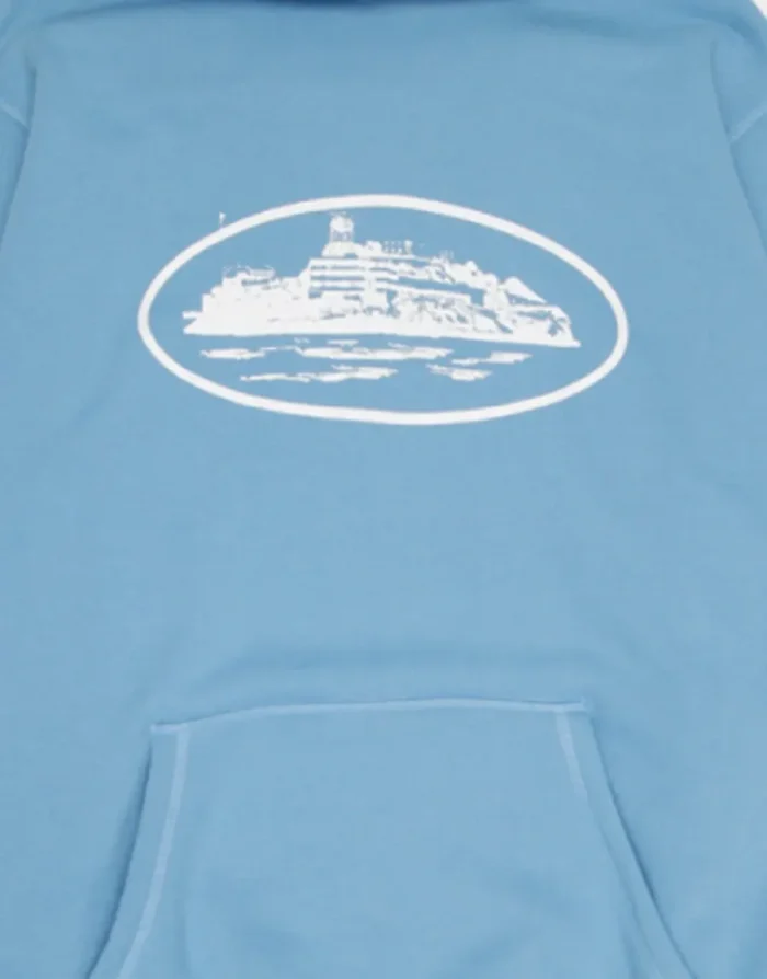 Corteiz Alcatraz Blue Hoodie