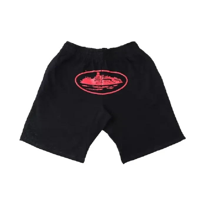 Corteiz Alcatraz Streetwear Shorts Black/Red