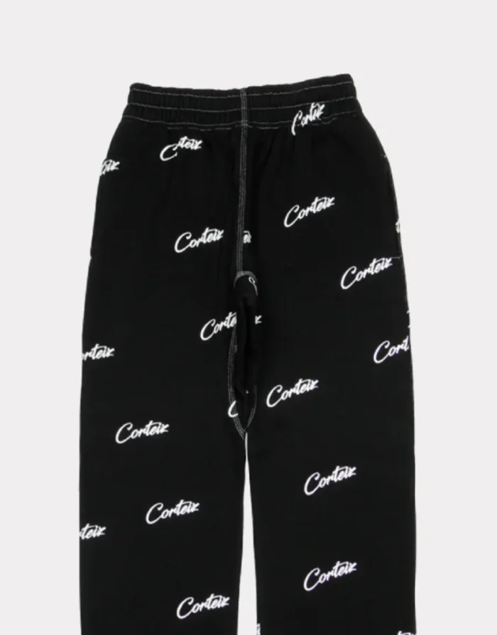 Corteiz Monogram Print Joggers Black