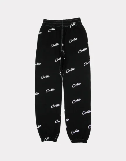 Corteiz Monogram Print Joggers Black
