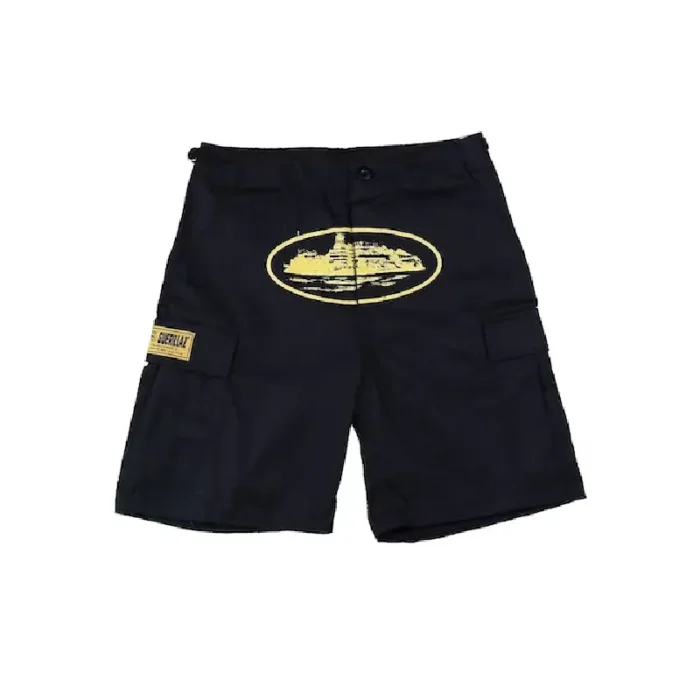 Corteiz Guerillaz 21′ Cargo Shorts Black/Yellow