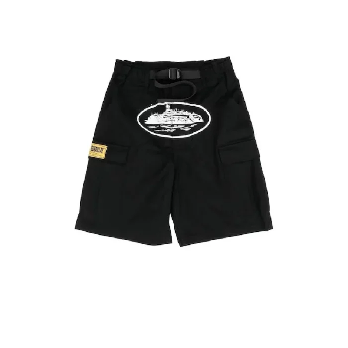 Corteiz Guerillaz 21′ Utility Cargo Shorts Black
