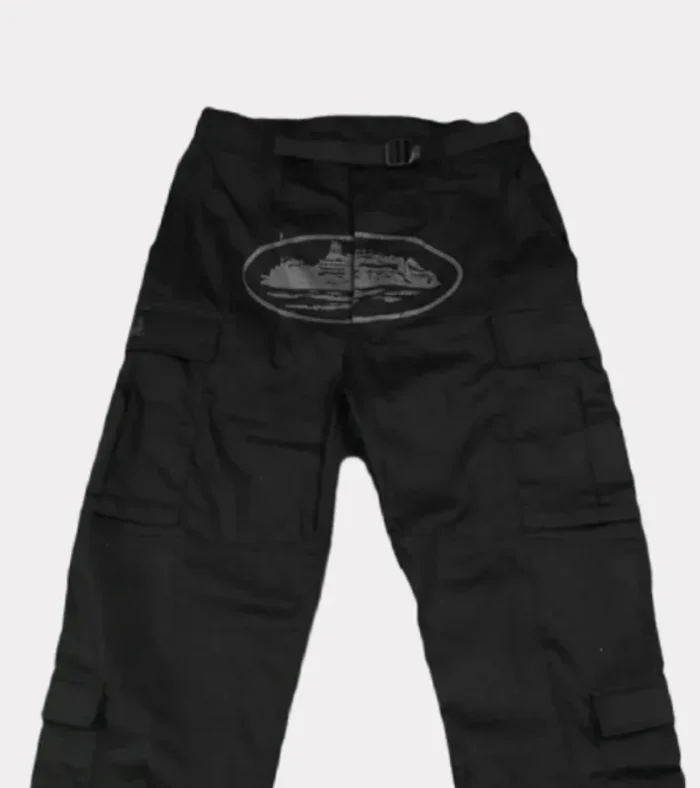 Corteiz 4Starz Guerillaz Cargo Pants Black