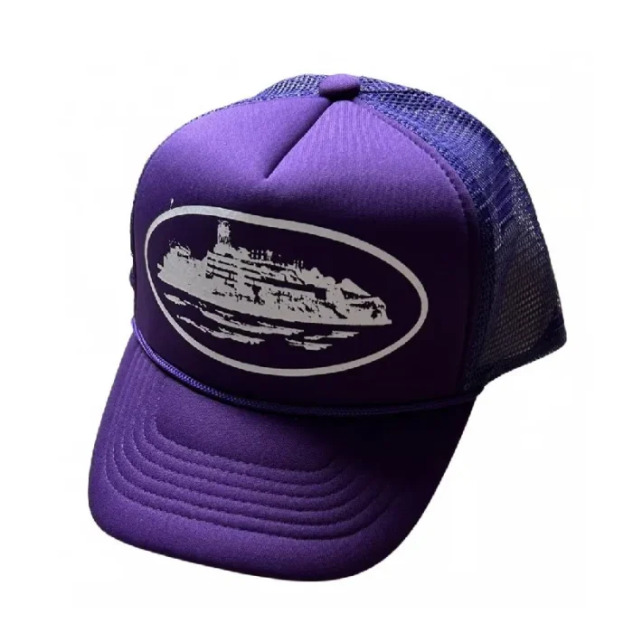 Corteiz Alcatraz Mesh Trucker Hat Purple