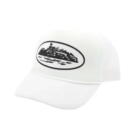 Corteiz Alcatraz Mesh Trucker Hat White