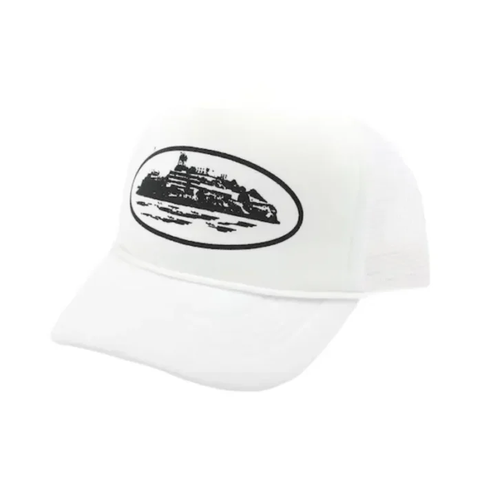 Corteiz Alcatraz Mesh Trucker Hat White